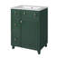 Meuble-lavabo 24 po avec lavabo en céramique et 2 tiroirs, vert forêt-137451592