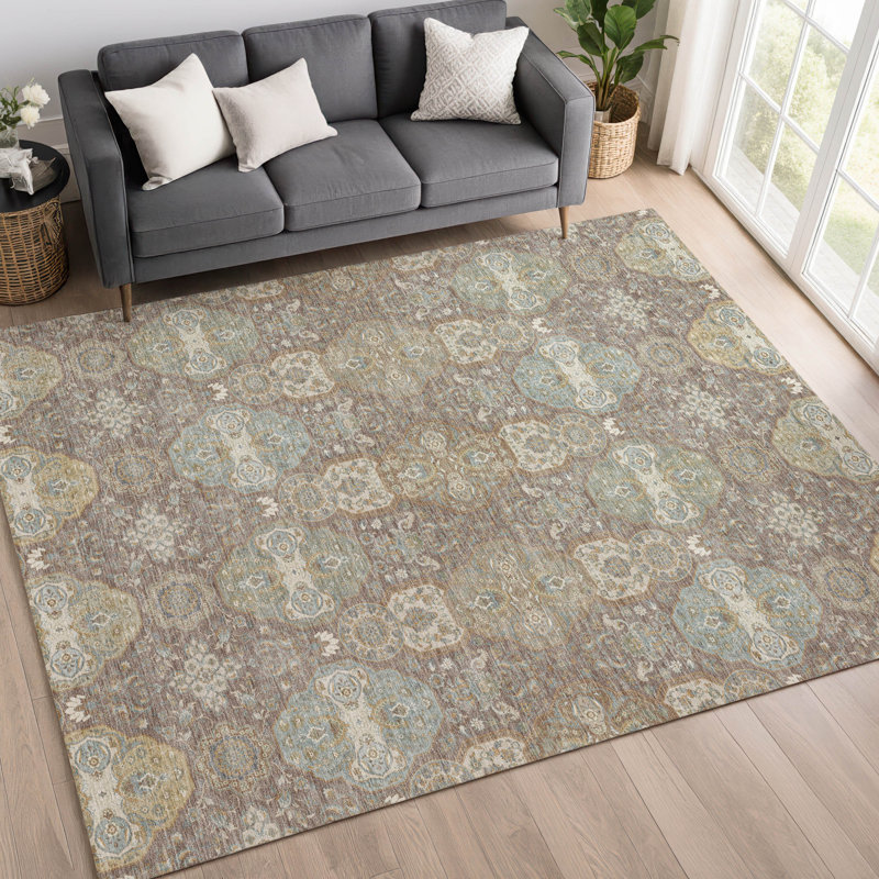 Tapis lavable à la machine intérieur / extérieur ACN2484, Moka, 8 pi x 10 pi