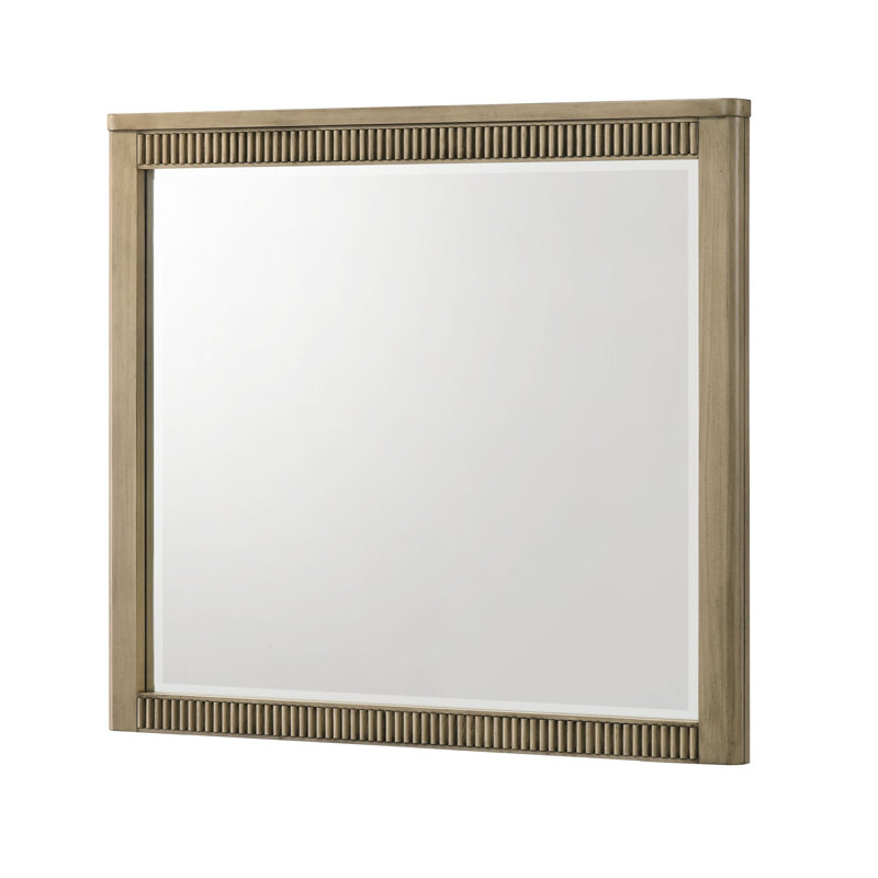 Ensemble de chambre à coucher, grand lit, commode, miroir et table de chevet 4 pièces Rosner pour un rangement moderne dans la chambre à coucher