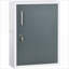 Armoires | Armoire à pharmacie verrouillable à fixation murale, rangement à 3 niveaux pour enfants et amp; Coffre-fort pour animaux de compagnie, aucun assemblage requis, blanc et amp; gris ardoise | Contemporain | Salle de bain