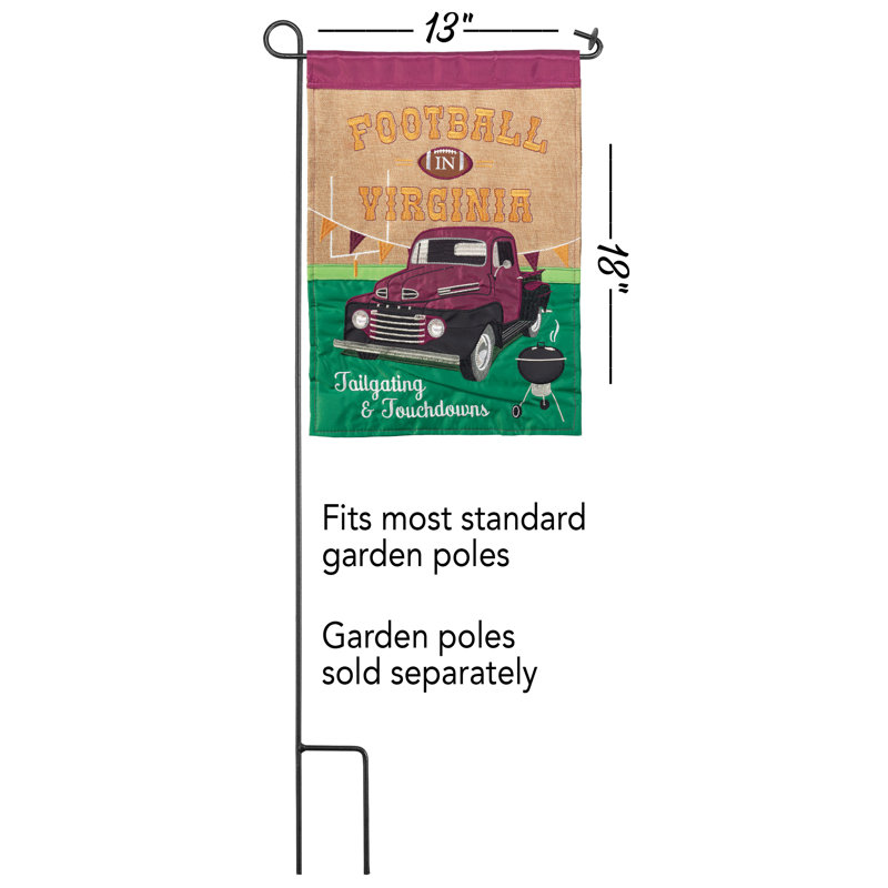 Drapeau de jardin en polyester 18 po x 13 po Alarico, Virginie, Marron