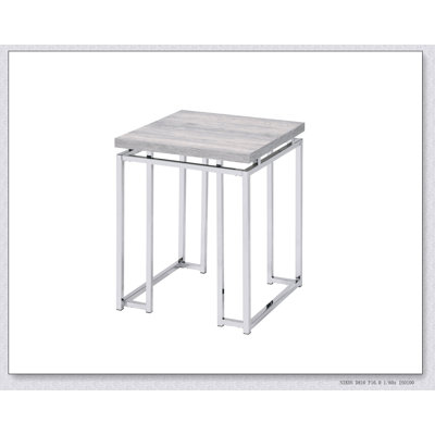 Chafik Natural Oak  Chrome Finish End Table