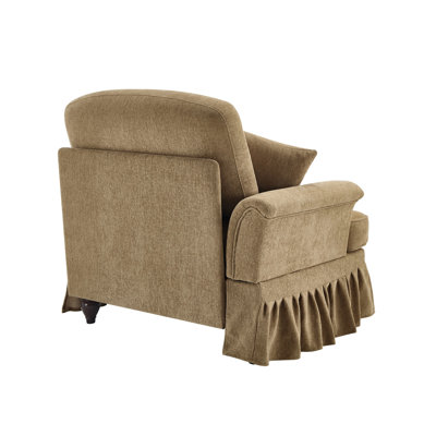 Urban Ins 38.2" W x 32.8" D x 36.6" H Chenille with Detachable Ruffle Skirt Left-Side Facing Sofa