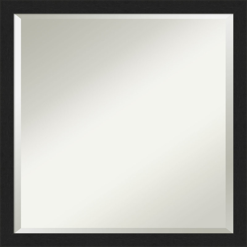 Hoyer Flat Wall Mirror, Black, 22" x 22"
