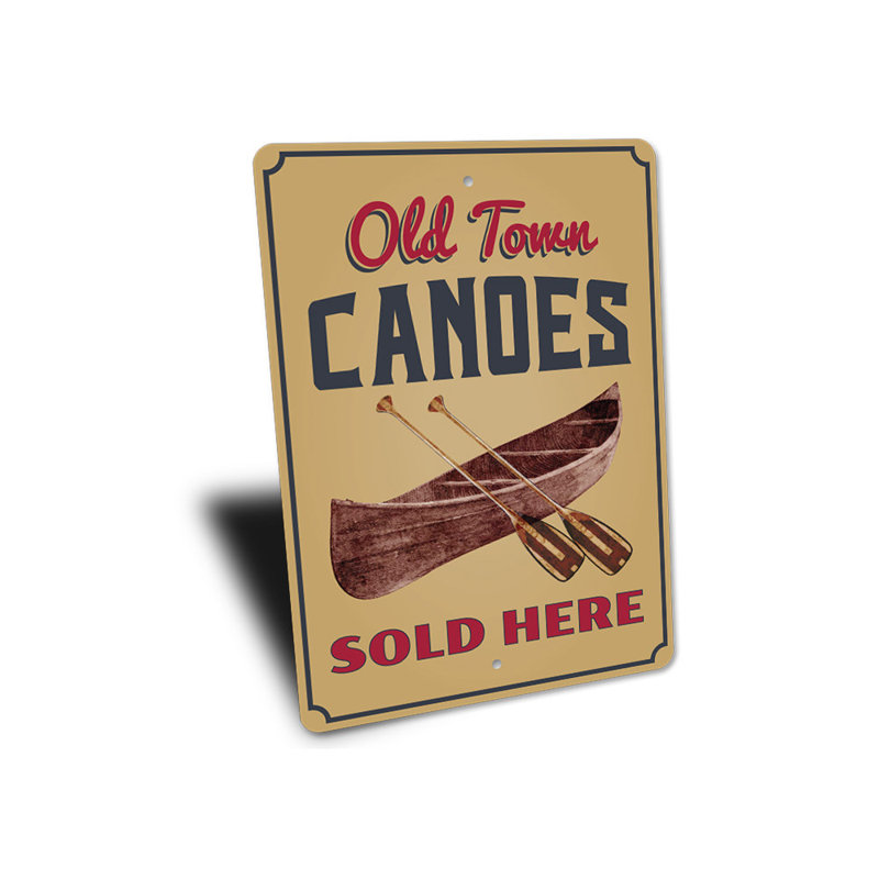 Plaque en aluminium Old Town Canoes, H 14 po x l 10 po x P 0,04 po