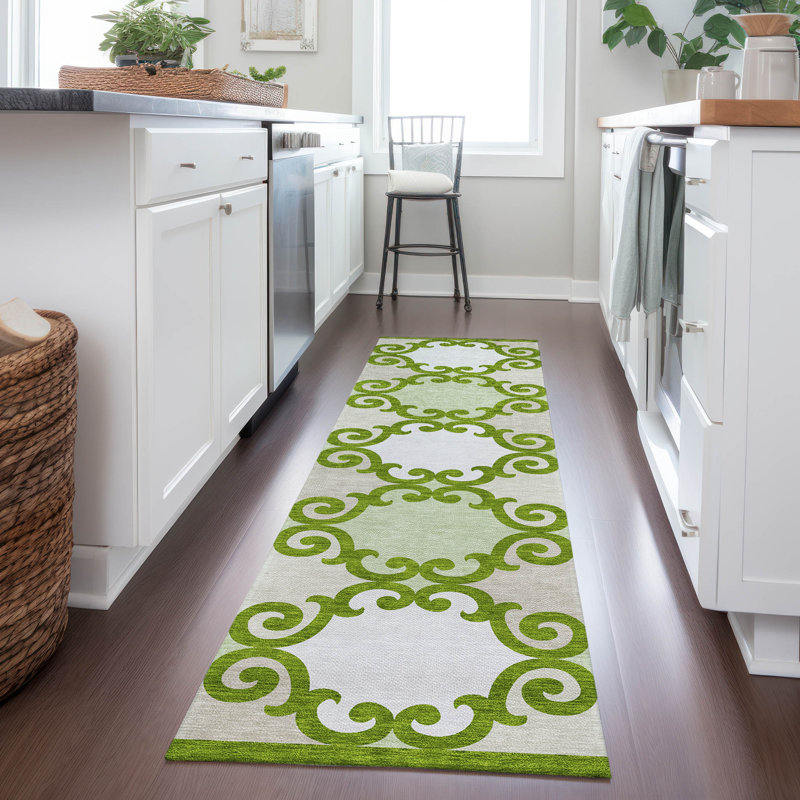 Malek Indoor/Outdoor Area Rug with Non-Slip Backing, Runner 2'3" x 7'6"