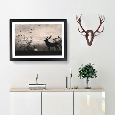 Stag Deer with Birds - Picture Frame Graphic Art Print