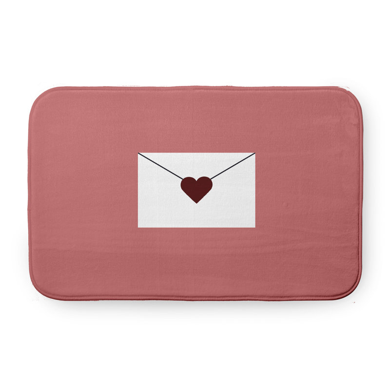 Tapis de bain pour la Saint-Valentin, L 21 po x L 34 po, Rose / Rouge