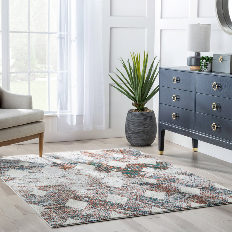 Leona Geometric Synthetic Area Rug, Rectangle 160 x 220cm