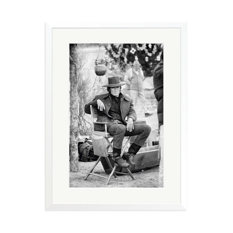 Clint Eastwood Relaxing On Set, White, 31" H x 23" W