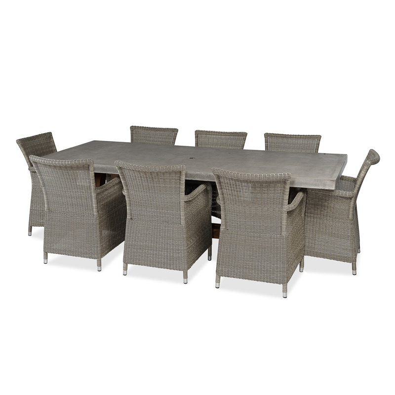 Bridge 39"x94" Dining Table W/ Brushed Grey Base