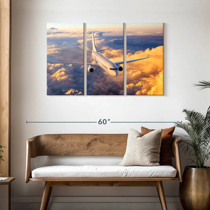 Mehar Airplane Over The Clouds, 28" H x 45" W