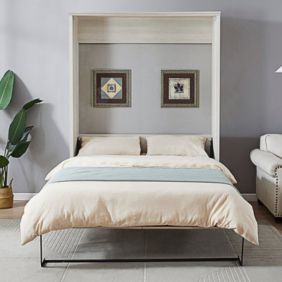 Grand lit escamotable semi-fermé et ouvert pour grand lit, lit peu encombrant, cadre de lit