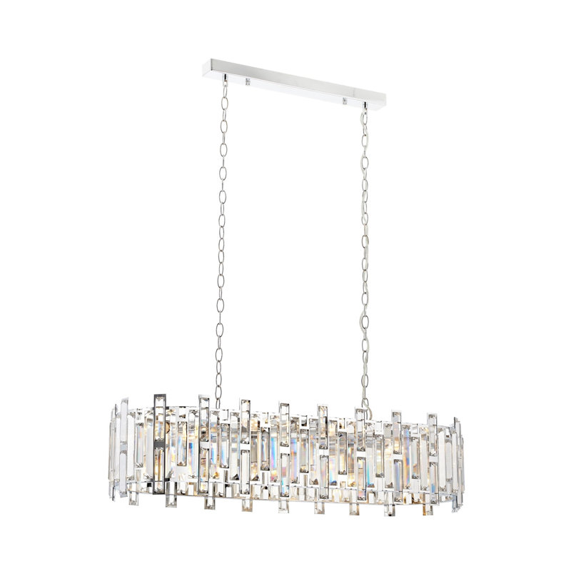 Demps 13 - Light Crystal Chandelier, Silver