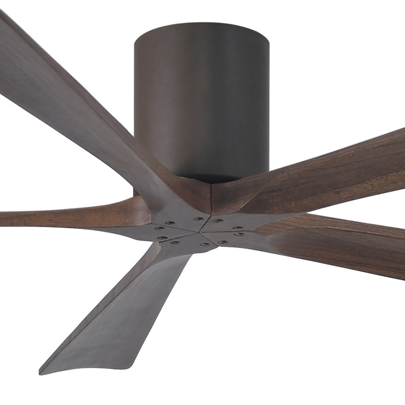 Ventilateur à pales encastré 5 pales Irene, Bronze texturé, Finition du boîtier du ventilateur, Ton noyer