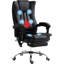 Fauteuil de bureau ajustable, noir, avec massage à 6 points, chaleur, fonction de minuterie, dossier haut et éléments rétractables, noir