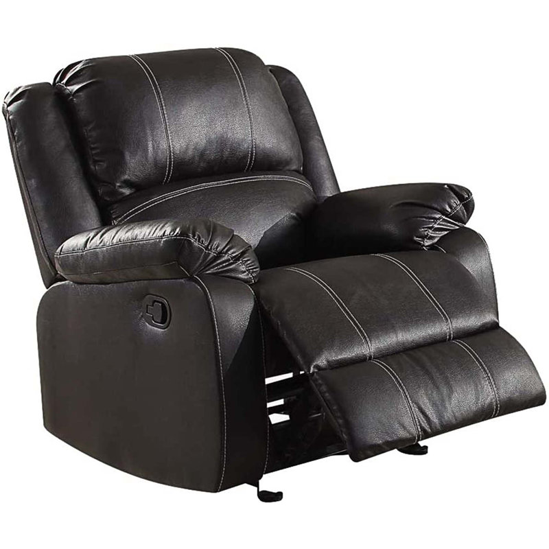 Fauteuil inclinable en cuir Belmoor, Similicuir noir