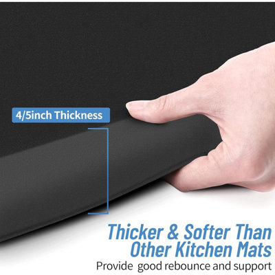4/5 Inch Thick Kitchen Mat - Cushioned Anti Fatigue Mats For Kitchen Floor - Easy To Clean, Waterproof, Non-Slip Kitchen Rug For Sink, Office, Kitchen (17''X24'')