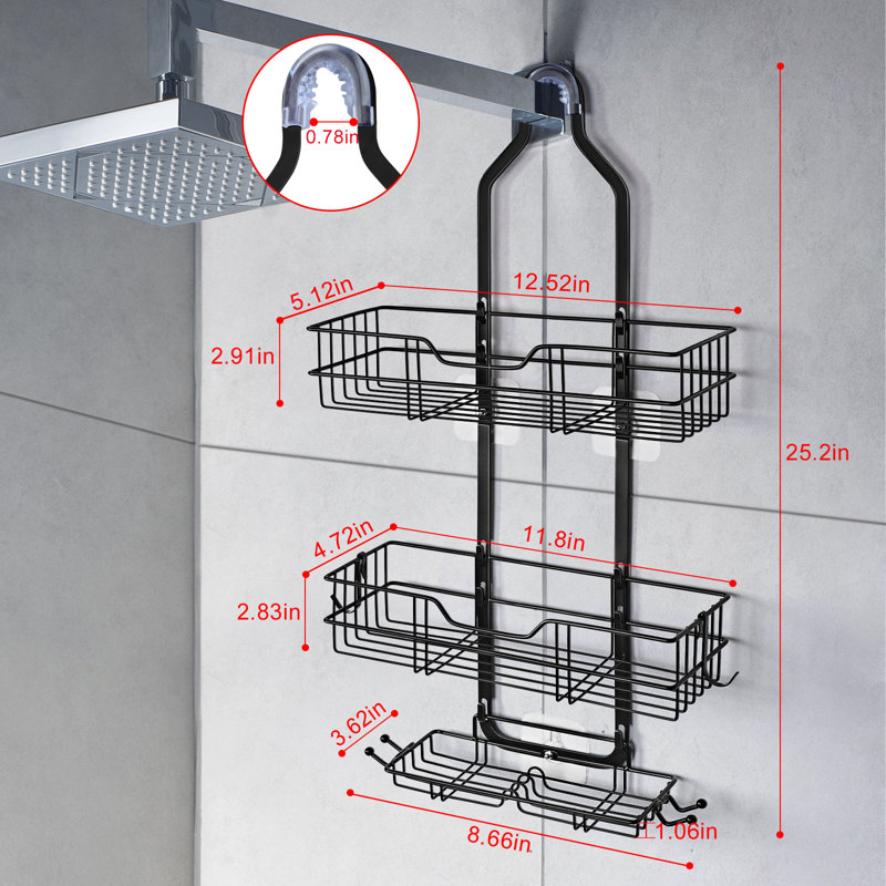 Koleton Hanging Shower Caddy, Black