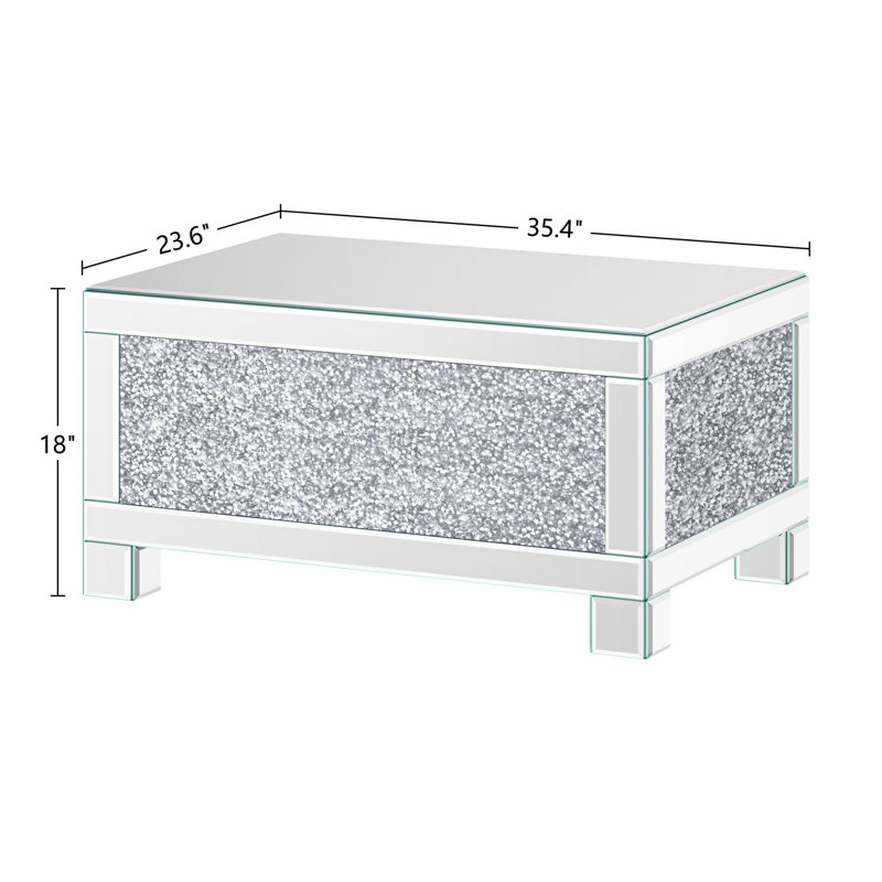 Table basse rectangulaire à losanges en miroir