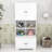 Keavin Wood Freestanding Bathroom Storage Cabinet with Adjustable Shelves and Multi-Layer Open Shelves-2079032912