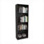 Grande bibliothèque verticale ouverte à 4 tablettes, étagère de rangement ouverte peu encombrante, présentoir en panneau de fibres à densité moyenne pour un usage domestique