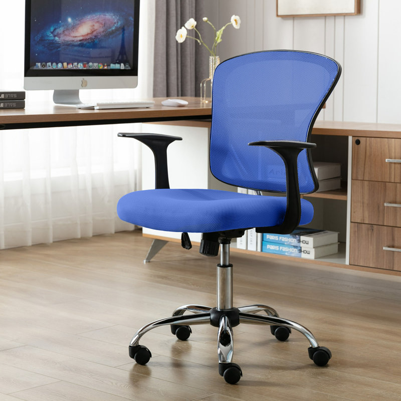 Mesh Office Chair, Blue, Fixed