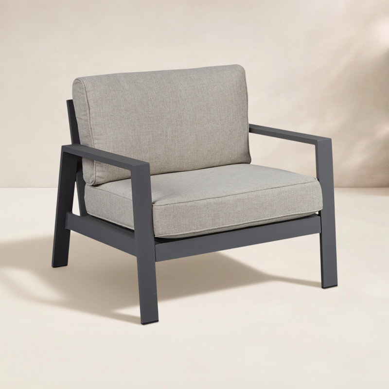 Aegean 30" Metal Outdoor Chair With Cushions by Real Flame