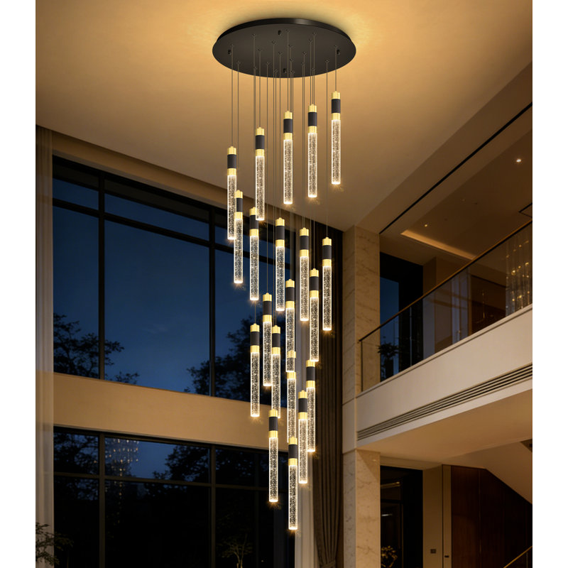 Lustre 20 lumières à DEL en cristal Glam
