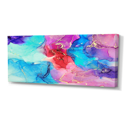 Turquoise luxueux, art abstrait fluide V - peinture sur toile