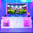 Alkire 62" Modern TV Stand for TVs Up to 70" with Storage Cabinets,Glossy TV Console with LED Light and Adjustable Shelves-1590969794