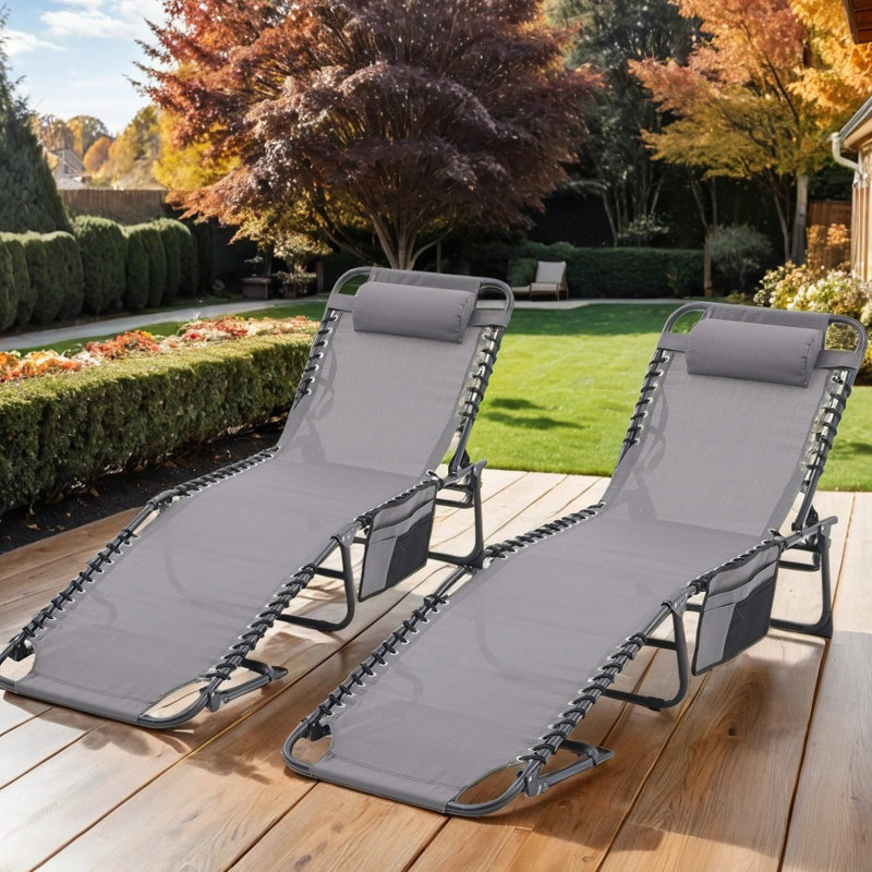Chaise longue d'extérieur Tapanga, Gris foncé