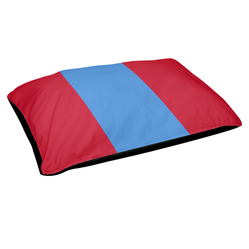 Coussin Houston, Petit (l 28 po x P 18 po x H 6 po), Rouge / Bleu