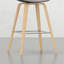 2 tabourets de bar - Housse de siège, pieds en bois, touche contemporaine, repose-pieds accentué, assise confortable