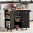 Kitchen Island With Power Outlet,Kitchen Storage Island With Drop Leaf And Rubber Wood-1741323754