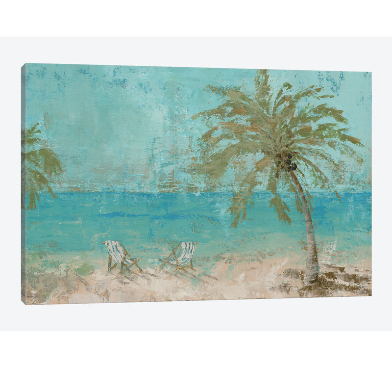 « beach day landscape i », impression sur toile, H 12 po x l 18 po x P 1,5 po, Toile tendue, Pas de tapis
