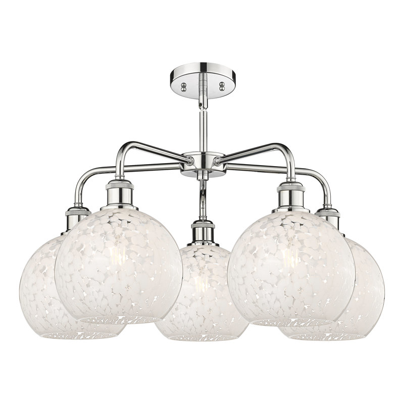 Bellagrace 5 - Light Dimmable Globe Chandelier, 15.5" H x 26" W x 26" D, Polished Chrome