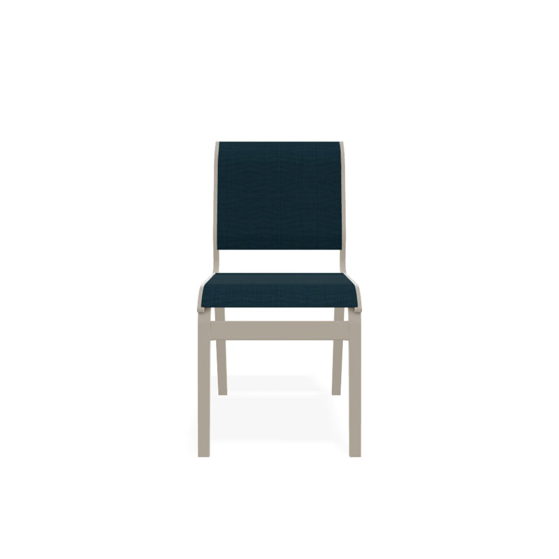 Chaise d'appoint de salle à manger Hiraku, Désert texturé, Sunbrella® bleu sarcelle