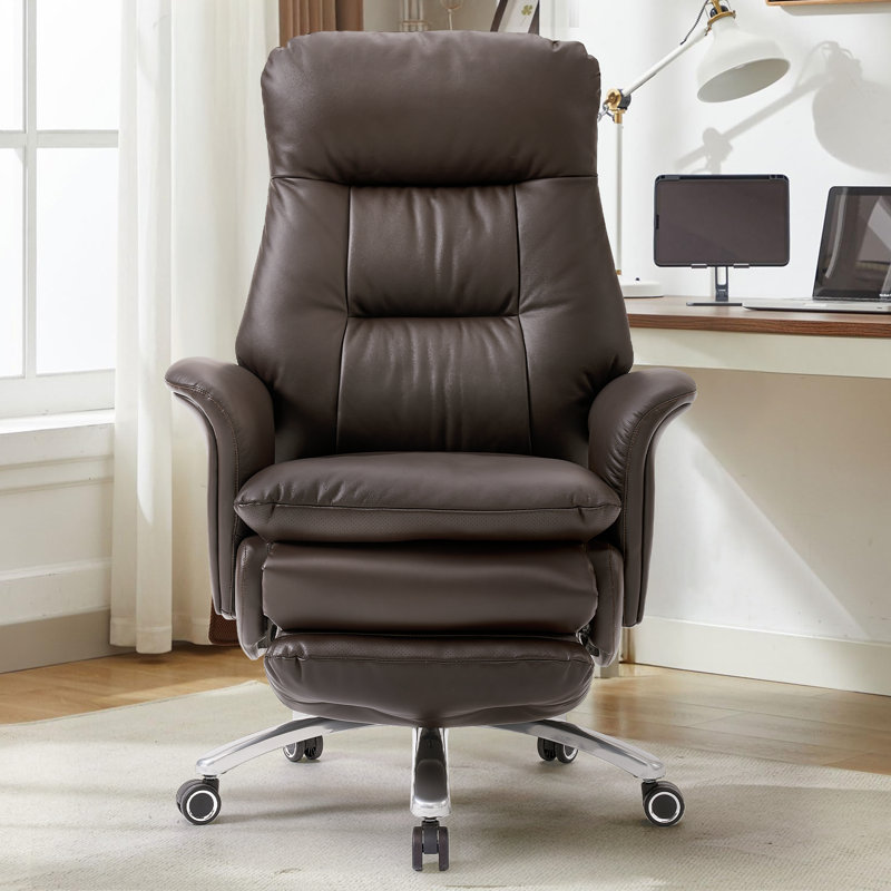 Fauteuil de direction avec repose-pieds Pelle Massage