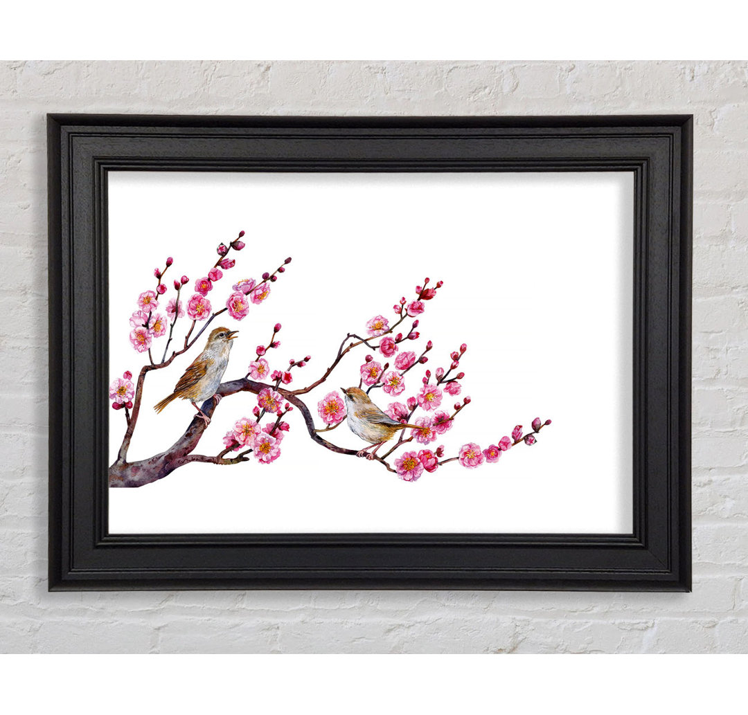 Gerahmtes Bild Cherry Tree Love Birds