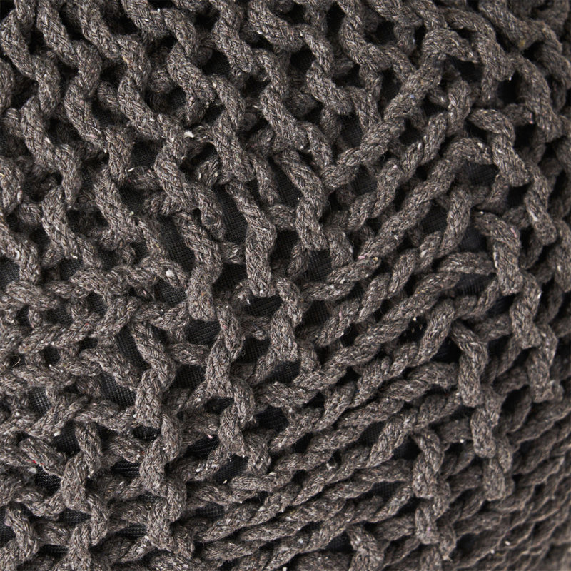 POUF HASEL, Coton gris foncé