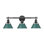 Éclairage pour salle de bain 3 lumières Orwell en bronze champagne brossé avec pin vert