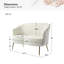 Donata 128cm W Modern Velvet 2 Seat Sofa with Tufted Flower-Shaped Back-1889609136
