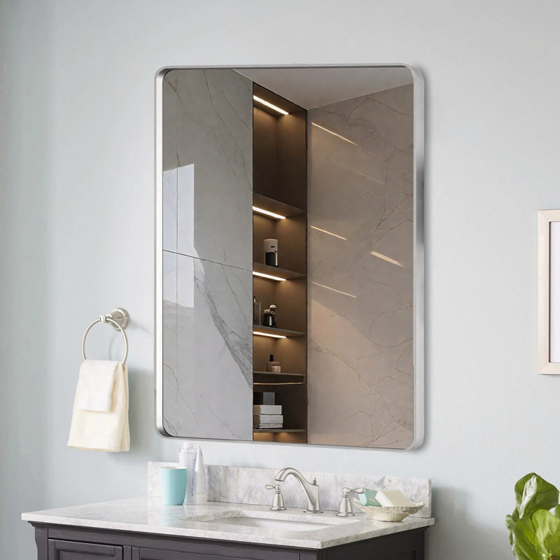 Miroir de salle de bain, Noir, Horizontale, 36 po x 36 po