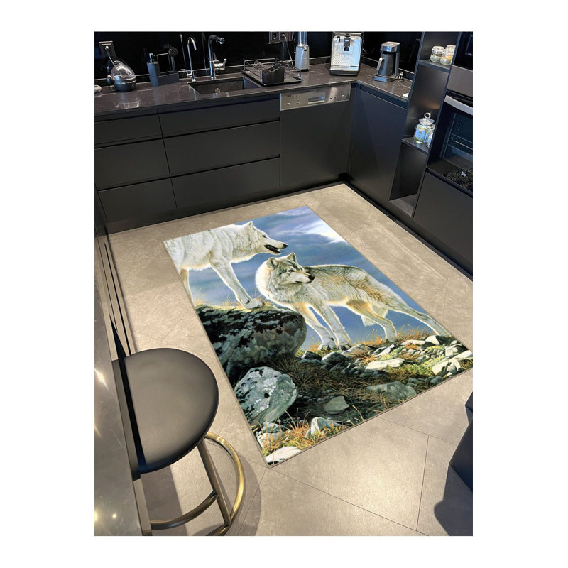 Tapis décoratif tissé à la machine, Sous-tapis rond 3 pi 11 po inclus