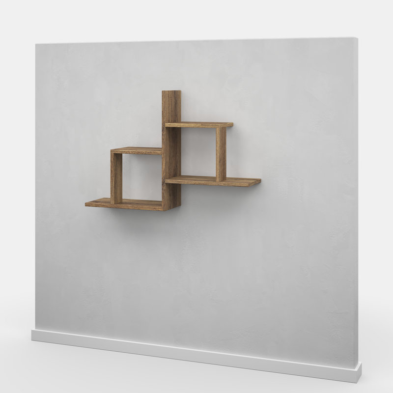 Tablette murale moderne Carrasco, Noyer clair