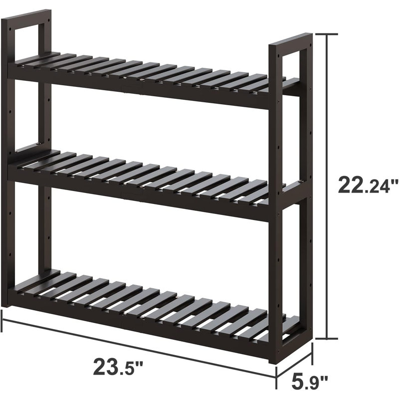Charyl Freestanding Bathroom Shelves, Black