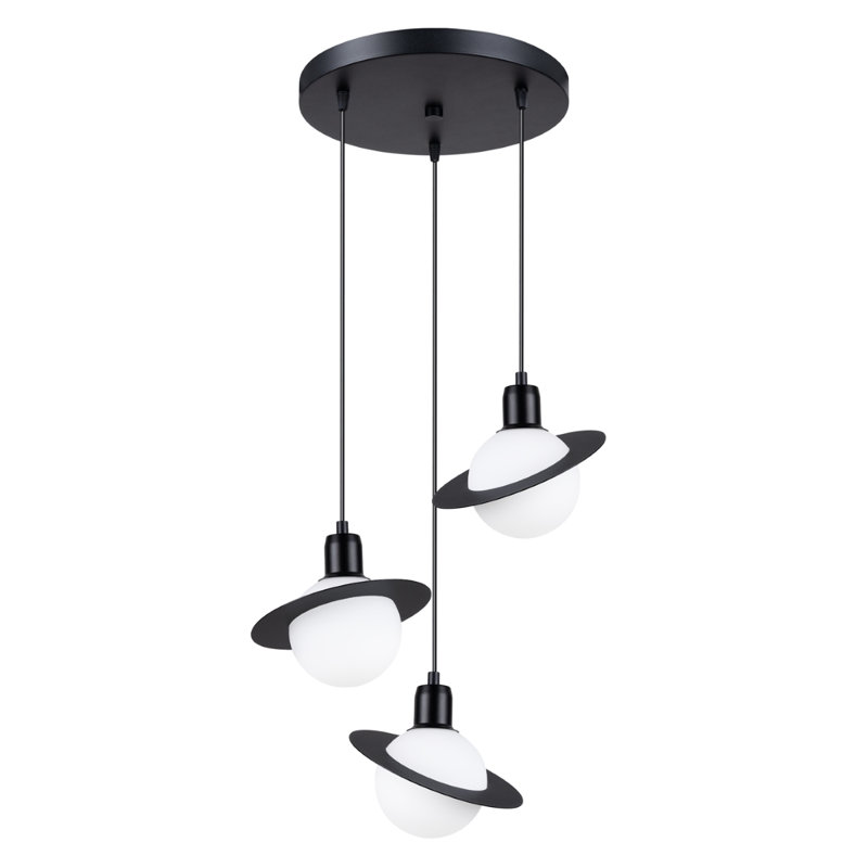 Berthina 3 - Light Stainless Steel Pendant, Black
