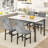 Modern Style 5 Pieces Dining Table Set For 4, Faux Marble Dining Room Table Set With Velvet Upholstered Dining Chairs, MDF Table Top And Metal Frame Dinette Set For Small Space-1994465417