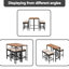 Table de bar 5 pièces à hauteur de bar en bois d'acacia et quatre tabourets avec coussins, table de salle à manger en osier de rotin PE, plateau de table pliable, ensemble bistro pour repas